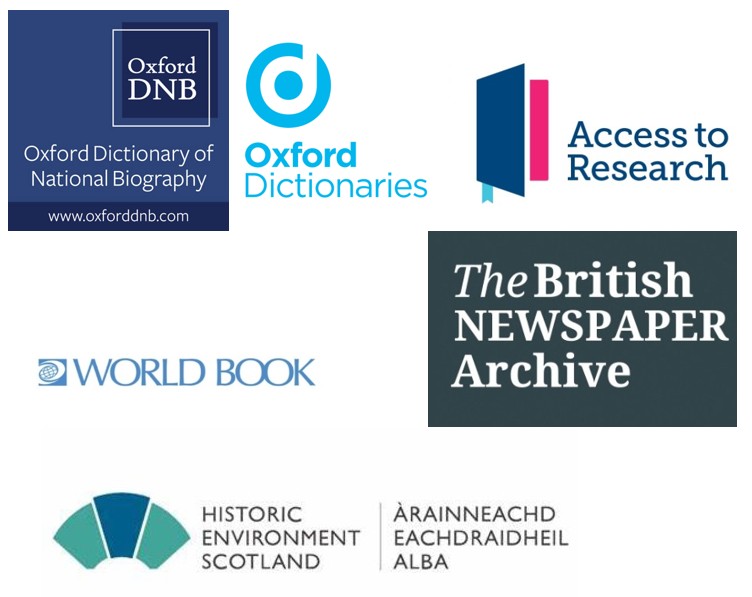 Logos of all Aberdeenshire online databases